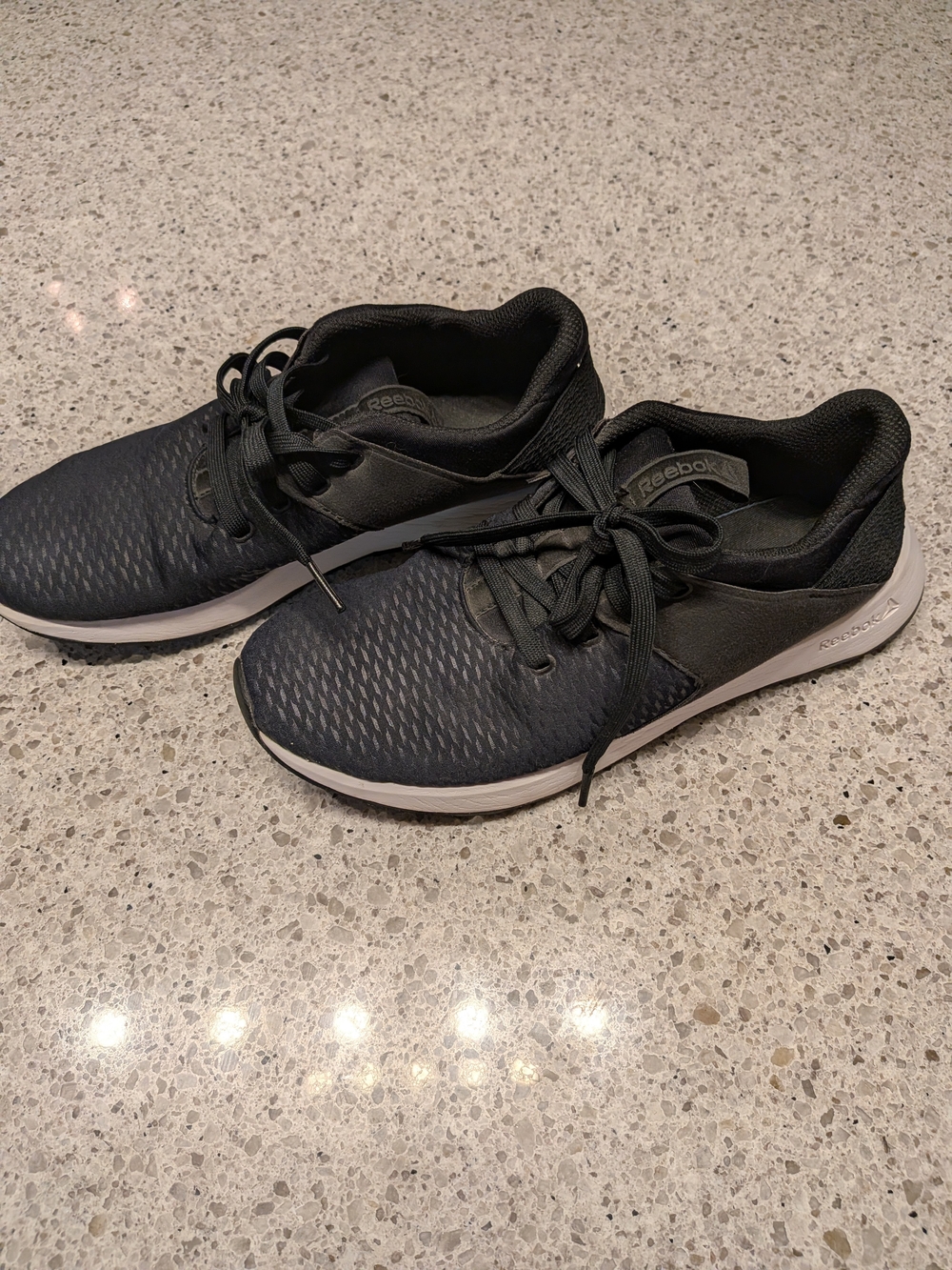 Reebok Women's Black White Lace-Up Sneakers